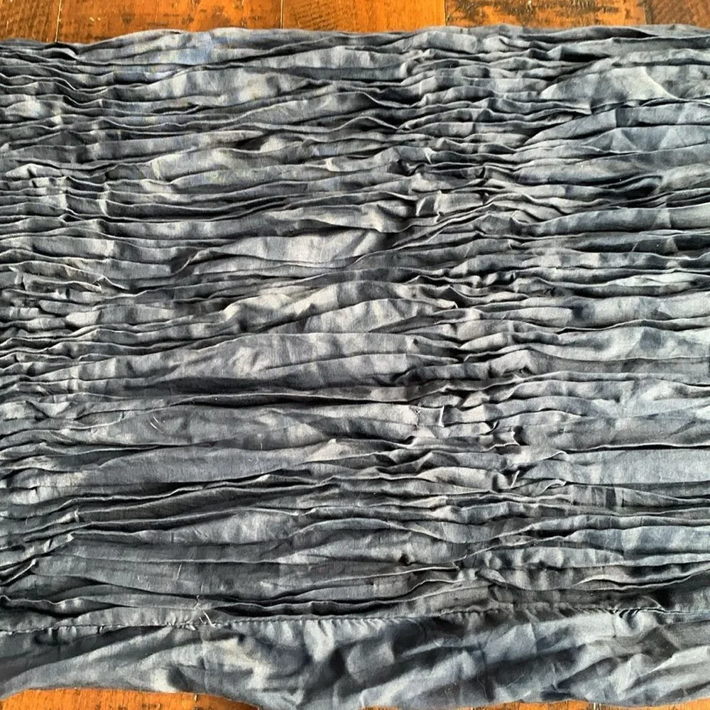 Nitin Goyal Blue Crinkle Pleated Scarf for Men